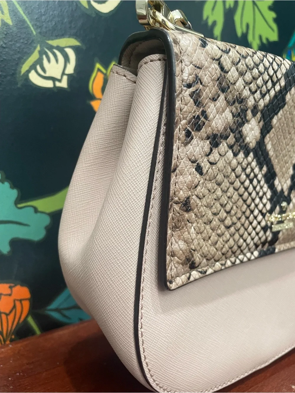 Kate Spade New York Cameron Street Byrdie Snakeskin Leather Crossbody Bag Blush